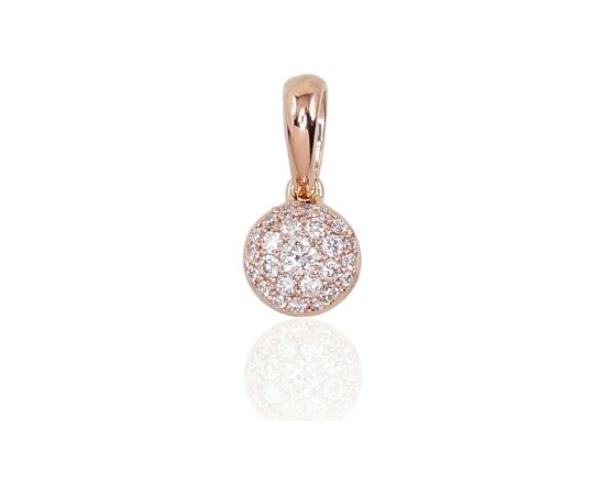 Золотой кулон #1300524(Au-R)_DI, Красное Золото 585°, Бриллианты (0,12Ct), 0.53 гр.
