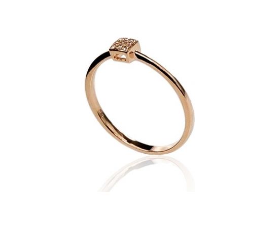 Золотое кольцо #1100290(Au-R)_DI, Красное Золото 585°, Бриллианты (0,026Ct), Размер: 16.5, 1.02 гр.