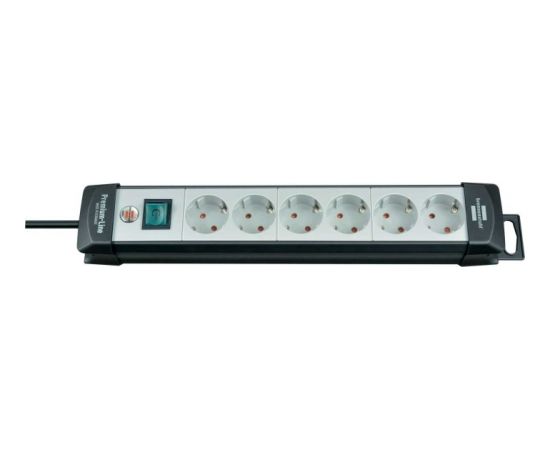 Brennenstuhl Premium-Line, 6-way power strip (black / gray, 5 meters)