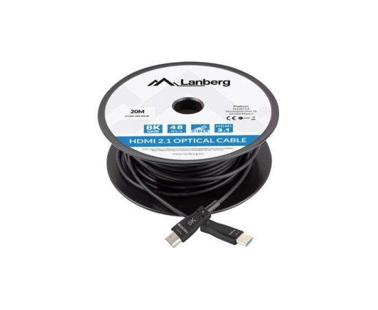 Lanberg CA-HDMI-30FB-0200-BK optical cable HDMI M/M 20m v2.1 8K AOC