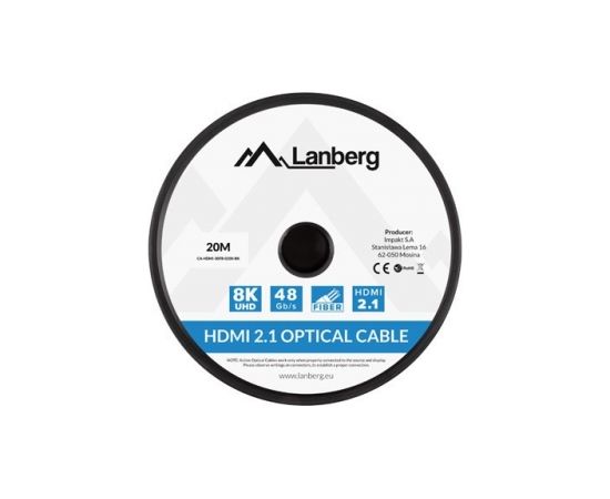 Lanberg CA-HDMI-30FB-0200-BK optical cable HDMI M/M 20m v2.1 8K AOC