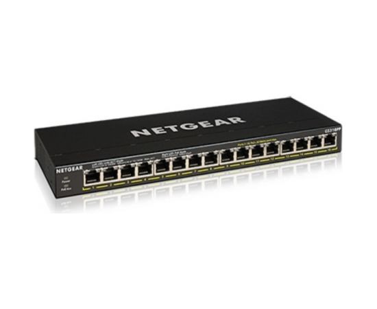 NETGEAR GS316PP Unmanaged Gigabit Ethernet (10/100/1000) Power over Ethernet (PoE) Black