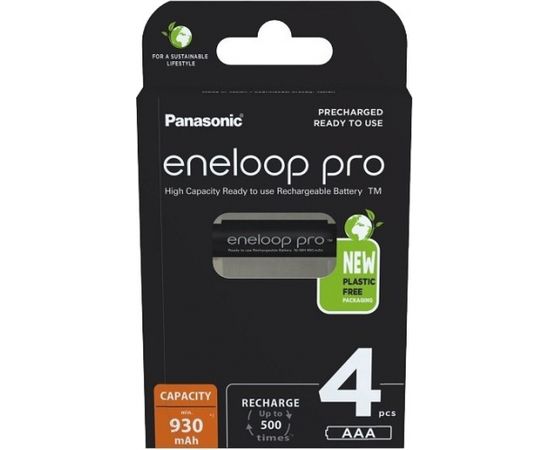 Panasonic eneloop rechargeable battery Pro AAA 930 4BP
