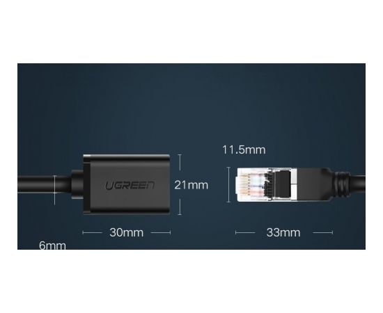 Ugreen extension cable Ethernet RJ45 Cat 6 FTP 1000 Mbps internet cable 5 m black (NW112 11283)