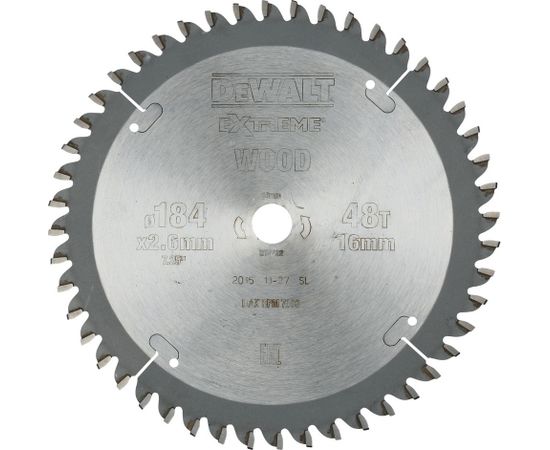 DeWALT DT4092-QZ Zāģripa EXTREME kokam 184x2.6mm d16 48z