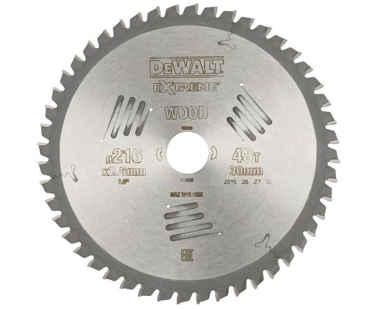 DeWALT DT4320-QZ Zāģripa  216x30mm 48T