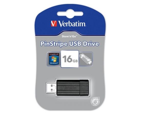 10x1 Verbatim Store n Go    16GB Pinstripe USB 2.0 black