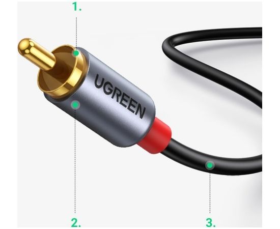 Ugreen USB Type C (male) - 2RCA (male) audio cable 1,5m gray (20193 CM451)