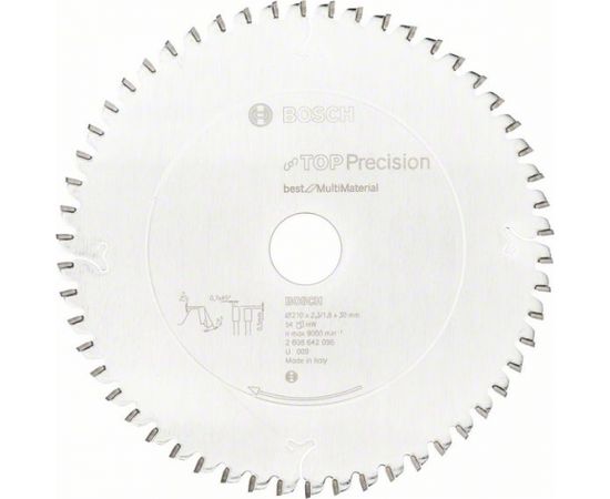 Griešanas disks kokam Bosch; 210x2,3x30,0 mm; Z54; -5°