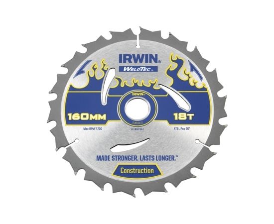 Griešanas disks kokam Irwin; 160x2,4x20,0 mm; Z18
