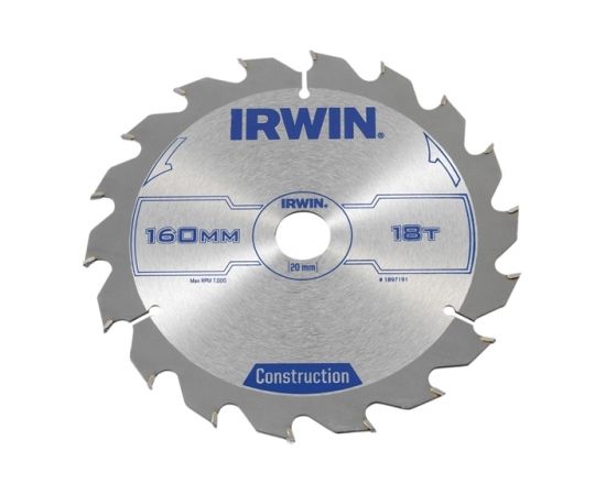 Griešanas disks kokam Irwin; 160x2,5x20,0 mm; Z18