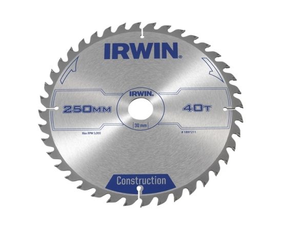 Griešanas disks kokam Irwin; 250x3x30,0 mm; Z40