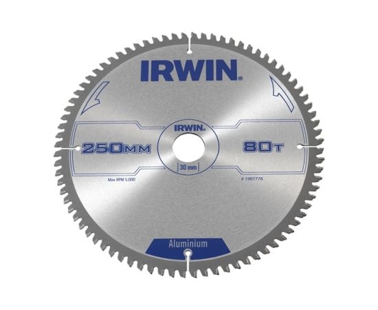 Griešanas disks alumīnijam Irwin; 250x2,5x30,0 mm; Z80; -6°