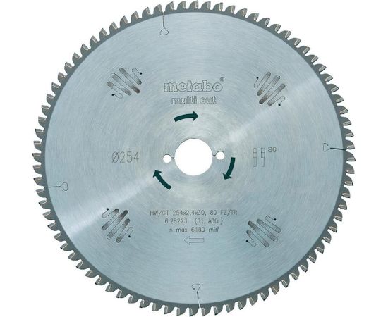 Universālais griešanas disks Metabo; 254x2,4x30,0 mm; Z80; -5°