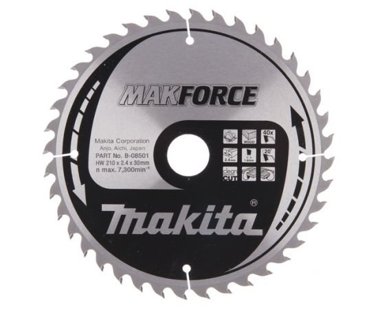 Griešanas disks kokam Makita MFORCE; 210x2,4x30,0 mm; Z40; 20°