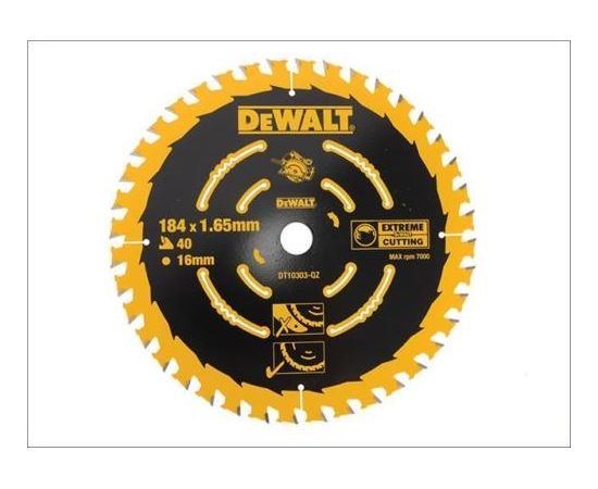 Griešanas disks kokam DeWalt; 184x1,65x16,0 mm; Z40; 20°