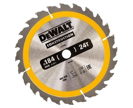 Griešanas disks kokam DeWalt; 184x1,8x16,0 mm; Z24; 16°