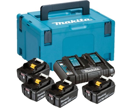 Makita Powerpack 18V 4x5.0Ah + DC18RD paredzēts 18V instrumentiem