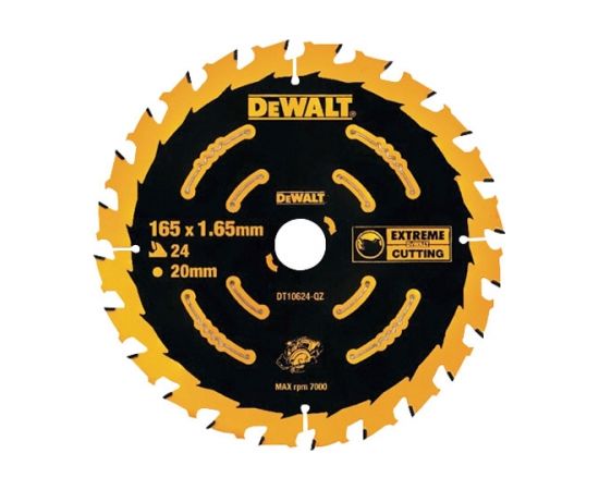 Griešanas disks kokam DeWalt; 165x1,65x20,0 mm; Z24; 18°