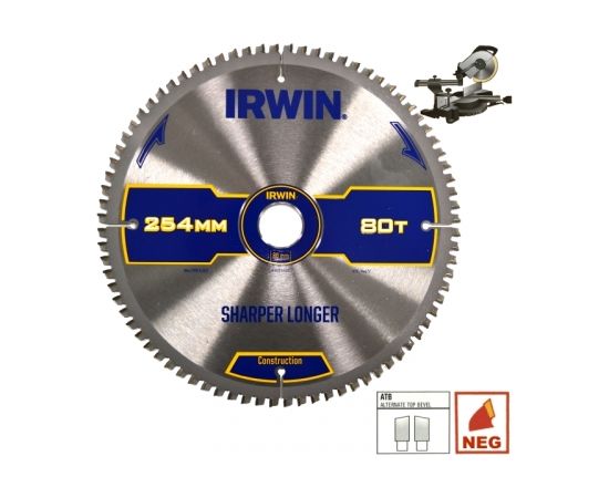 Griešanas disks kokam Irwin; 254x2,8x30,0 mm; Z80