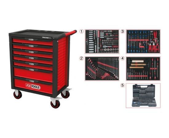 Instrumentu ratiņi ar instrumentiem KS Tools RacingLine; 515 gab.