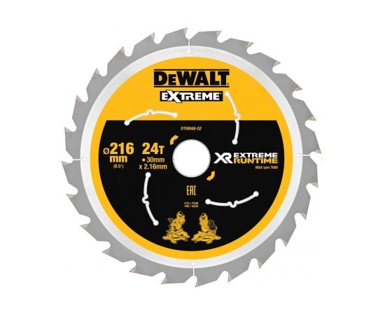 Griešanas disks kokam DeWalt DT99568-QZ; 216x30 mm; Z24