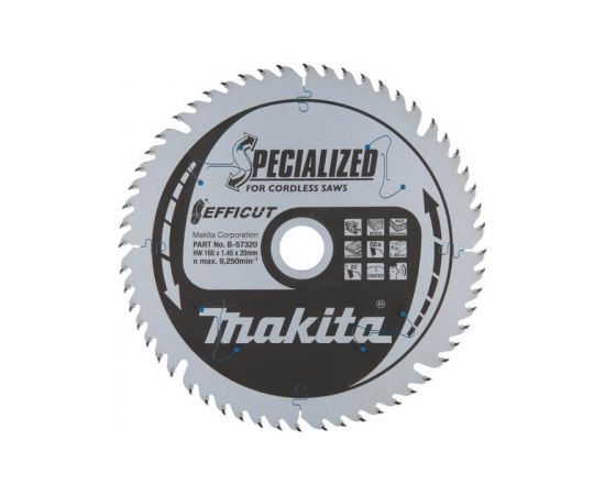 Griešanas disks kokam Makita B-57320-5; 165x1,45x20 mm; Z56; 23°; 5 gab.
