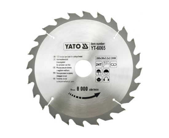 Griešanas disks kokam Yato YT-6065; 200x2,2x30 mm; Z24