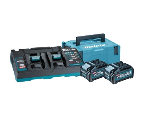 Piederumu komplekts Makita 191U00-8 (BL4040+DC40RB+MAKPAC); 40 V; 2x4,0 Ah akum.