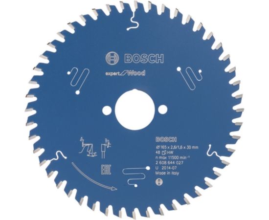 Griešanas disks kokam Bosch Expert for Wood 2608644027; 165x30x2,6 mm