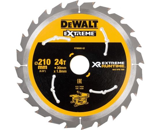 Griešanas disks kokam DeWalt DT99565-QZ; 210x1,8x30 mm; Z24; 25°