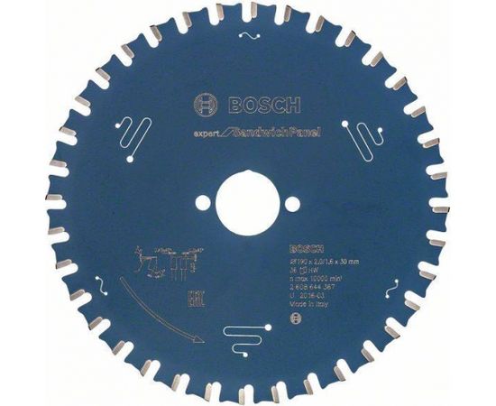 Griešanas disks Bosch Expert for Sandwitch Panel; 190x2x20,0 mm; Z36; 12°