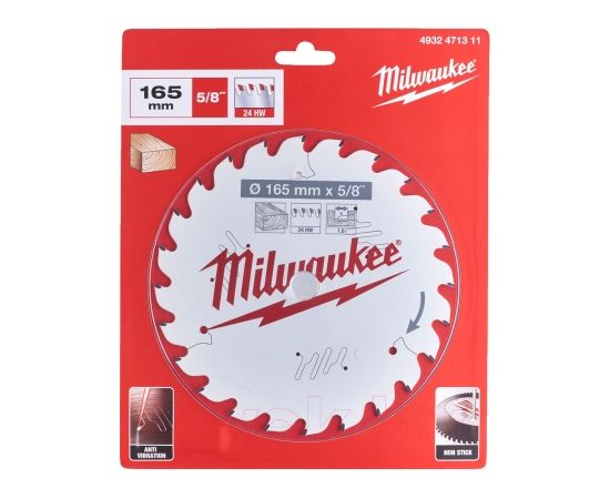 Griešanas disks kokam Milwaukee 4932471311; 165 mm