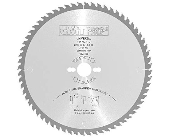 Griešanas disks alumīnijam CMT 297; 280x3.2x30; Z64; -6°