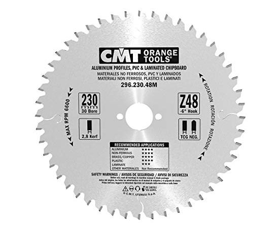 Griešanas disks alumīnijam CMT 296; 230x2,8x30; Z48; -6°