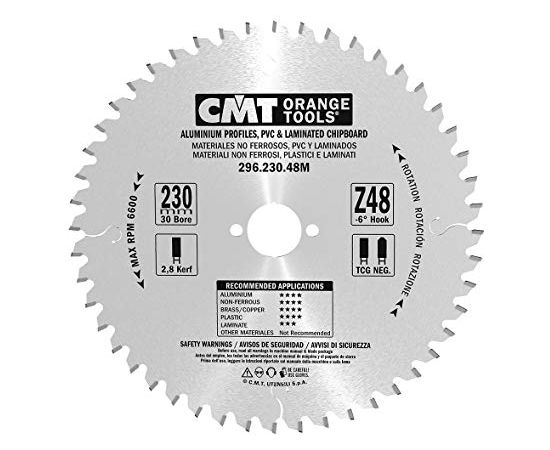 Griešanas disks alumīnijam CMT 296; 230x2,8x30; Z48; -6°