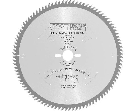 Griešanas disks kokam CMT 295; 300x3,2x30; Z96; 10°