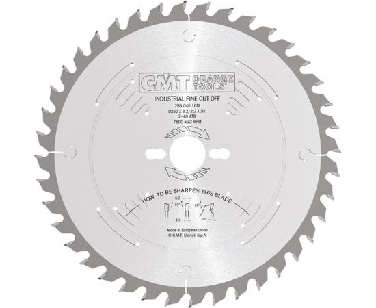 Griešanas disks kokam CMT 294; 254x2,4x30; Z60; -5°