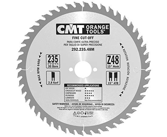 Griešanas disks kokam CMT 292; 235x2,8x30; Z48; 15°