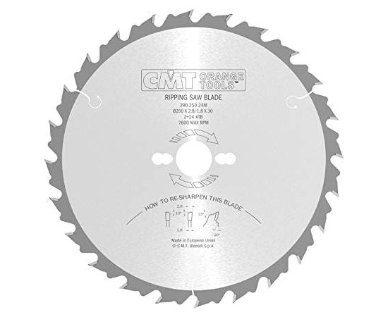 Griešanas disks kokam CMT 290; 250x2,8x30; Z24; 20°