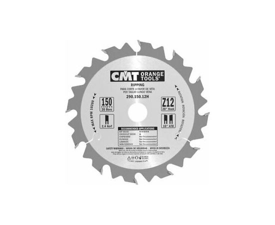 Griešanas disks kokam CMT 290; 150x2.4x20; Z12; 20°