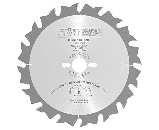 Griešanas disks kokam CMT 286; 250x2,8x30; Z16; 15°