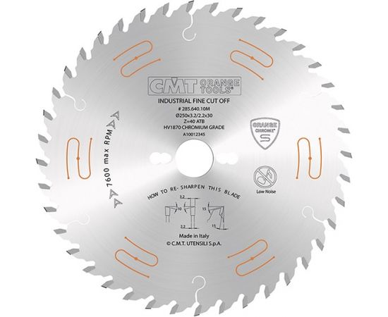 Griešanas disks kokam CMT 285; 350x3,5x30,0 mm; Z54; 15° Zāģripas