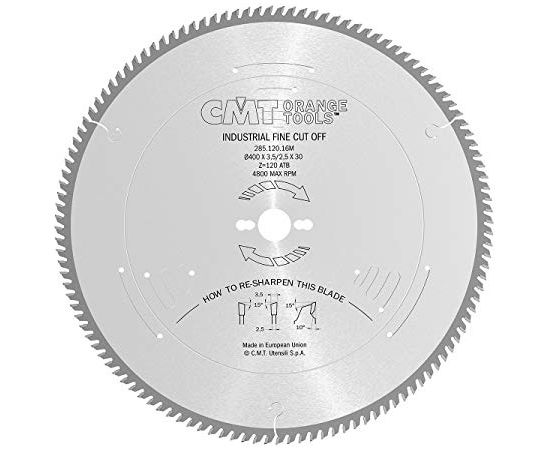 Griešanas disks kokam CMT 285; 400x3.5x30; Z120; 10°