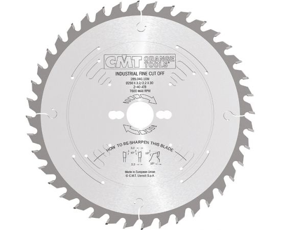 Griešanas disks kokam CMT 285; 550x4,2x30; Z96; 10°