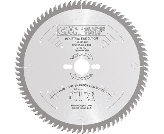 Griešanas disks kokam CMT 285; 400x3,5x30; Z96; 10°
