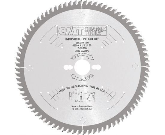 Griešanas disks kokam CMT 285; 305x3.2x30; Z72; 10°