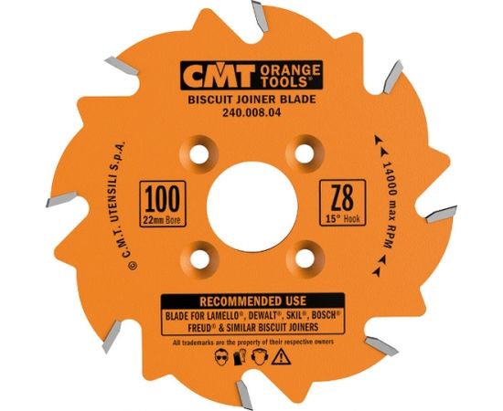 Griešanas disks kokam CMT 241; 100x3,96x22; Z8; 15°