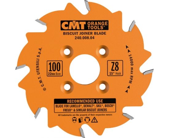 Griešanas disks kokam CMT 240; 100x3.96x22; Z8; 15°
