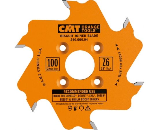 Griešanas disks kokam CMT 240; 100x3,96x22; Z6; 15°